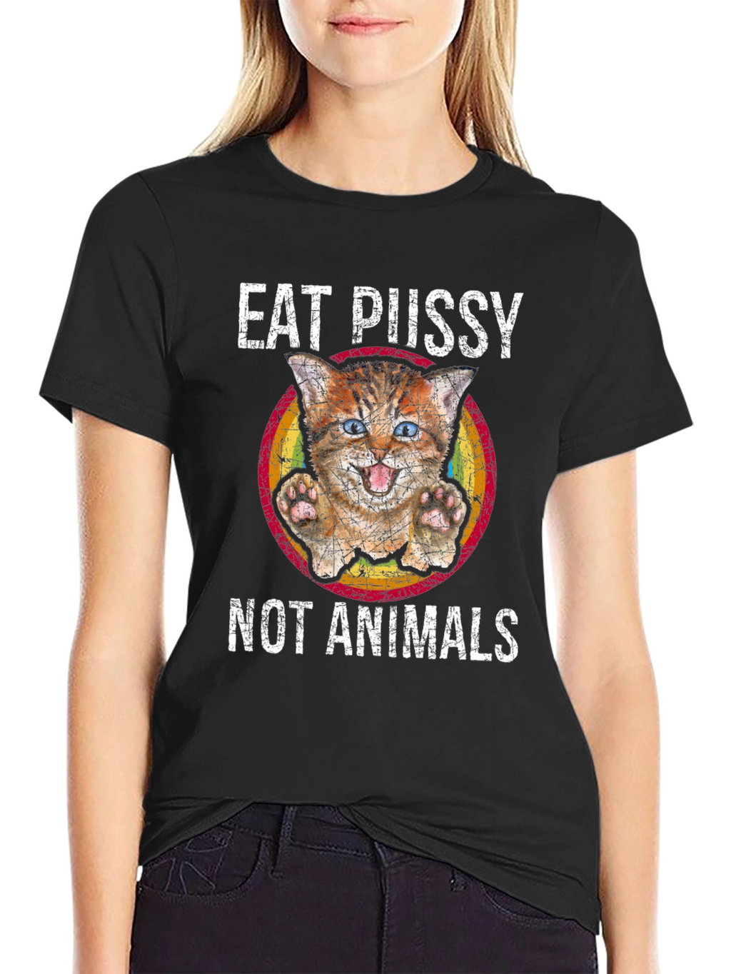 Eat Pussy Not Animals Graphic T-Shirt