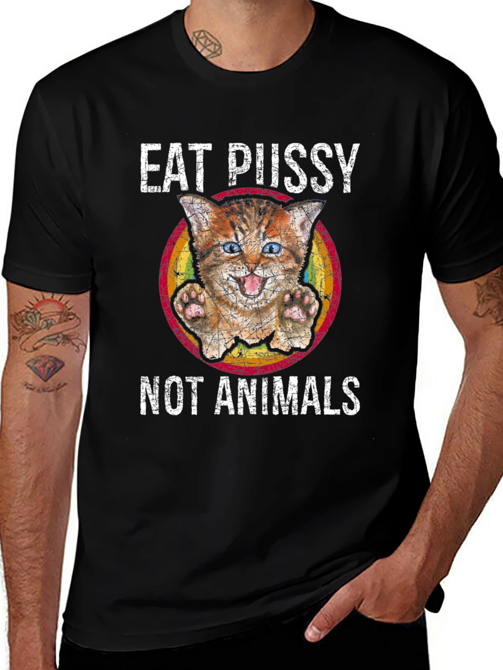 Eat Pussy Not Animals Graphic T-Shirt