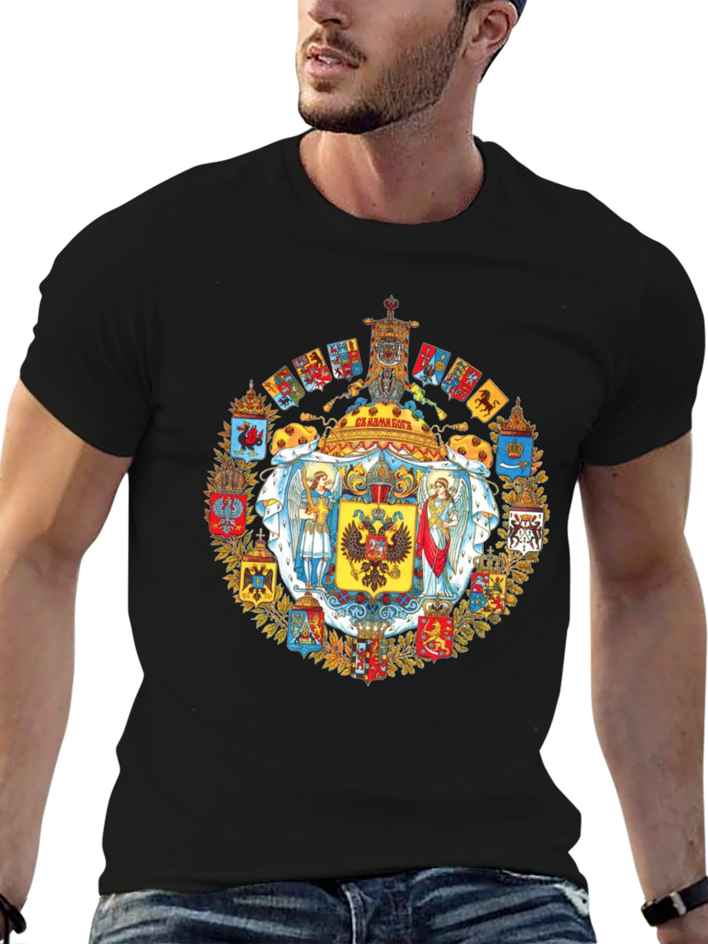 Imperial Eagle Crest Graphic Tee - Black