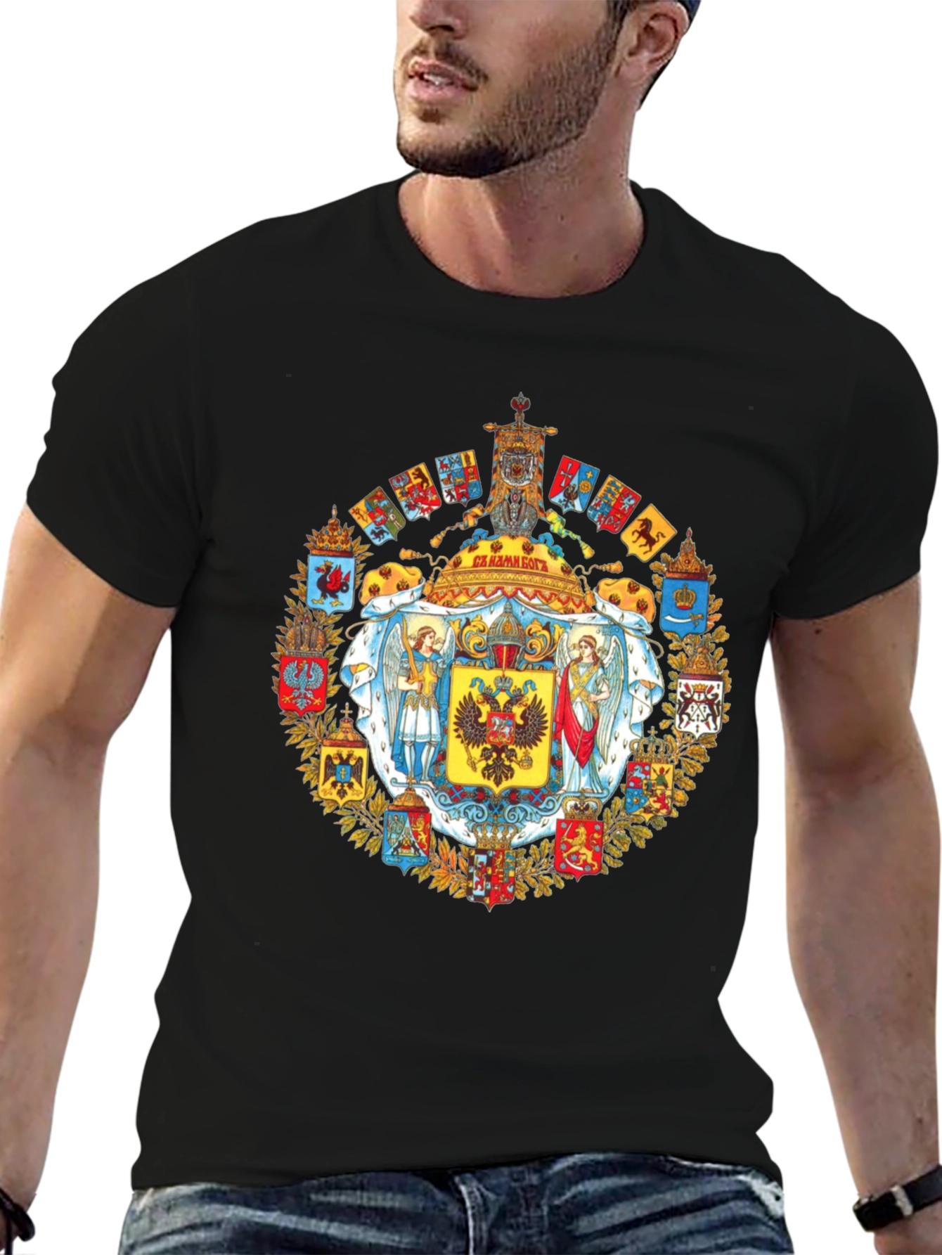 Imperial Eagle Crest Graphic Tee - Black