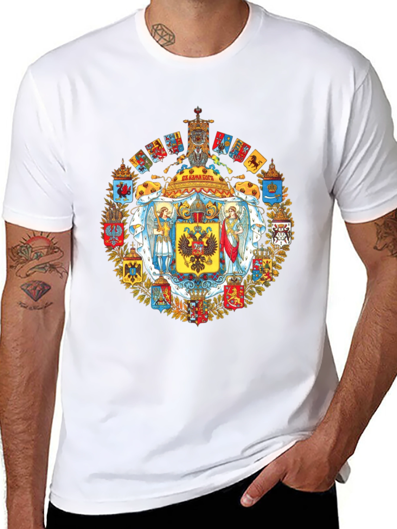 Imperial Eagle Crest Graphic Tee - Black
