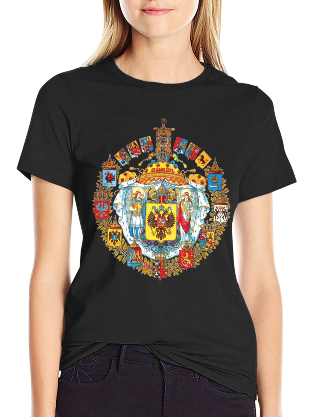 Imperial Eagle Crest Graphic Tee - Black