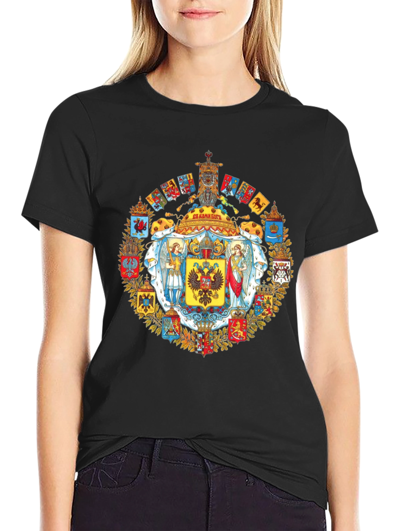 Imperial Eagle Crest Graphic Tee - Black