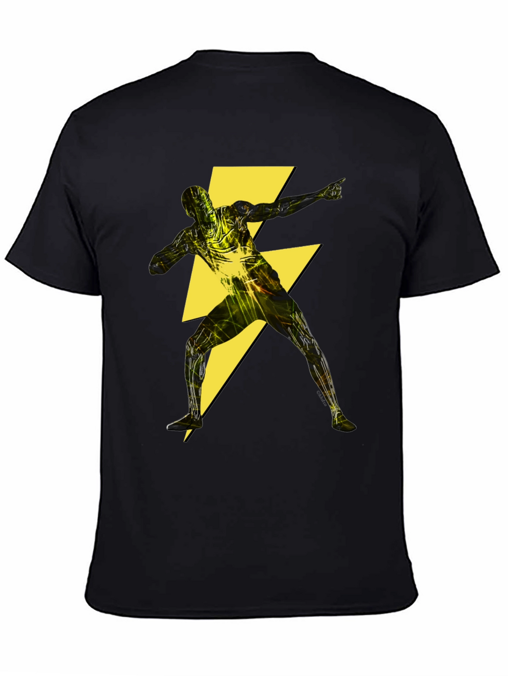 Lightning Bolt Power T-Shirt - Black Graphic Tee