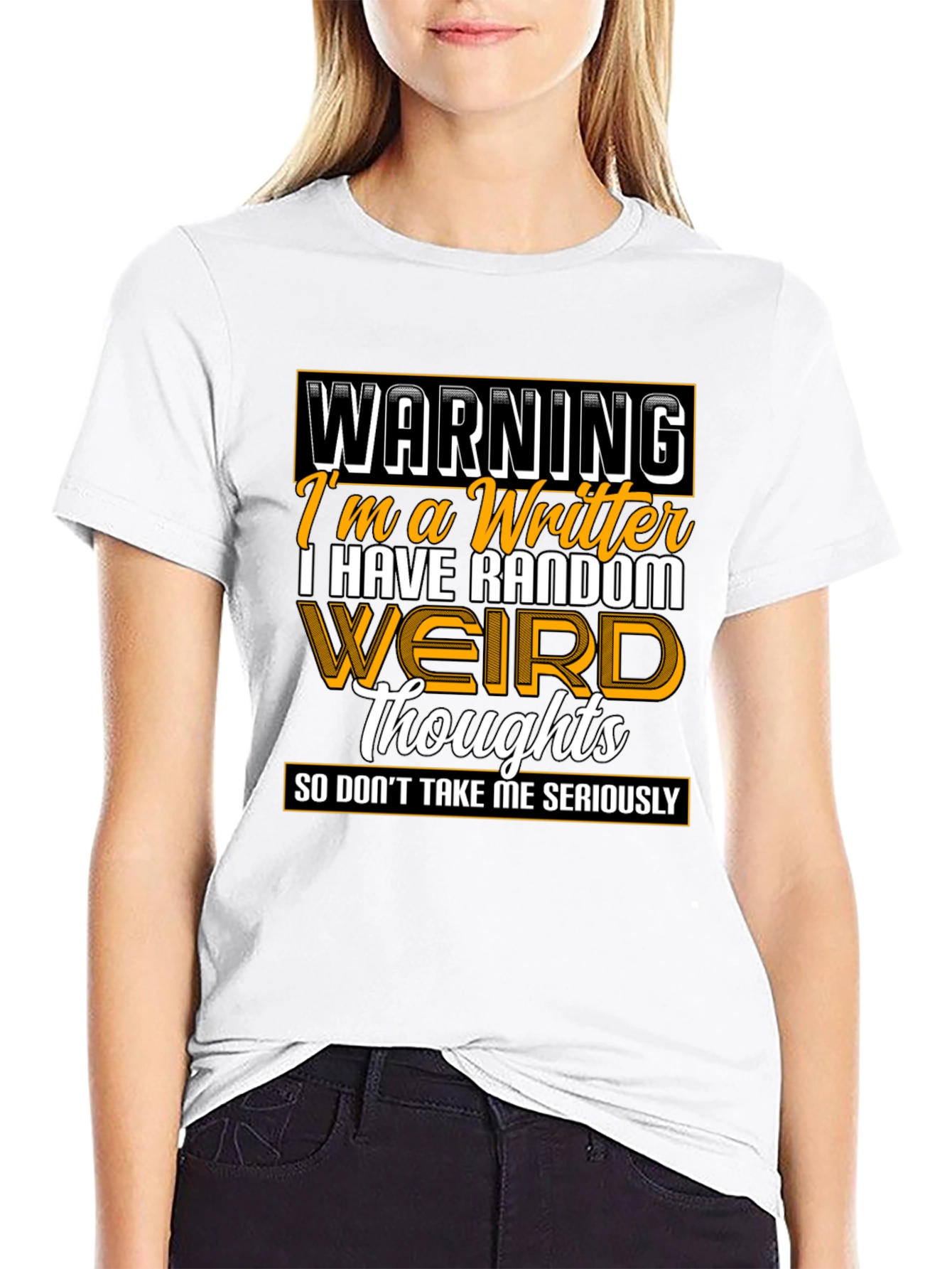Warning Writer Graphic Tee - Random Weird Thoughts T-Shirt