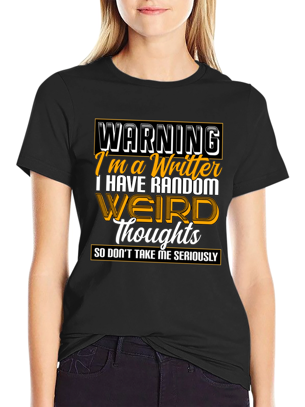 Warning Writer Graphic Tee - Random Weird Thoughts T-Shirt