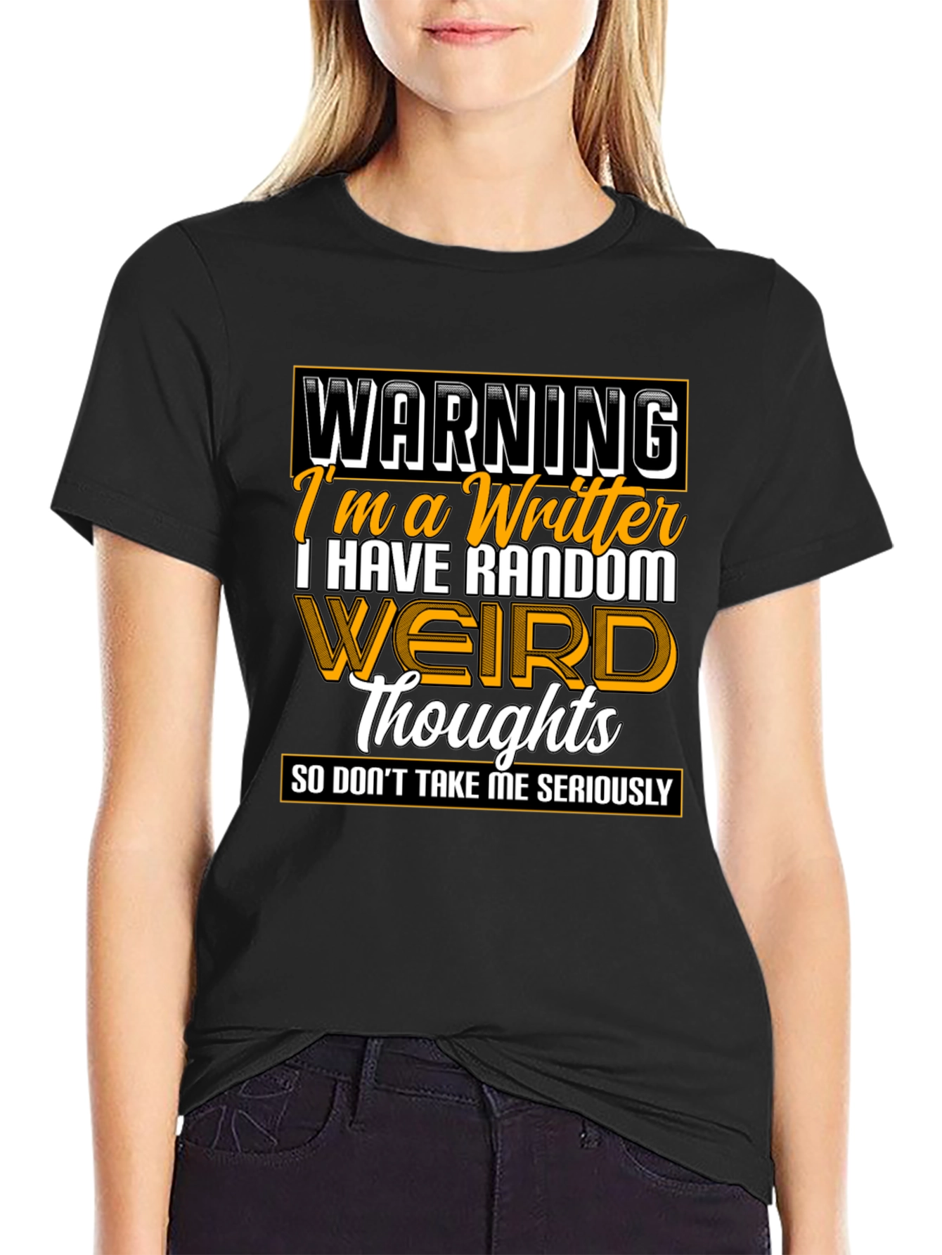 Warning Writer Graphic Tee - Random Weird Thoughts T-Shirt