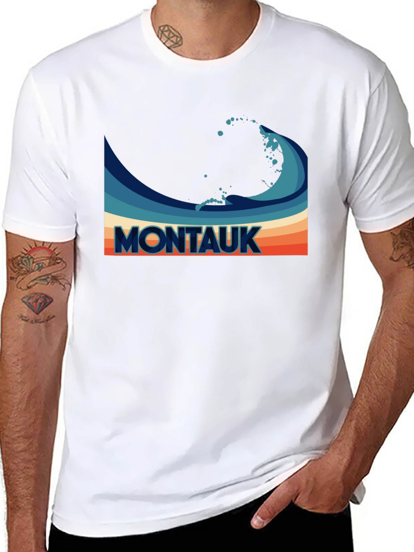 Montauk Wave Retro T-Shirt