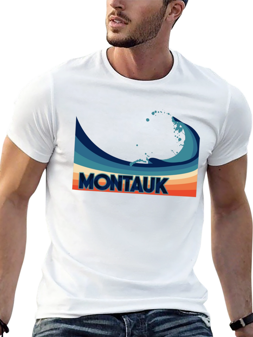 Montauk Wave Retro T-Shirt