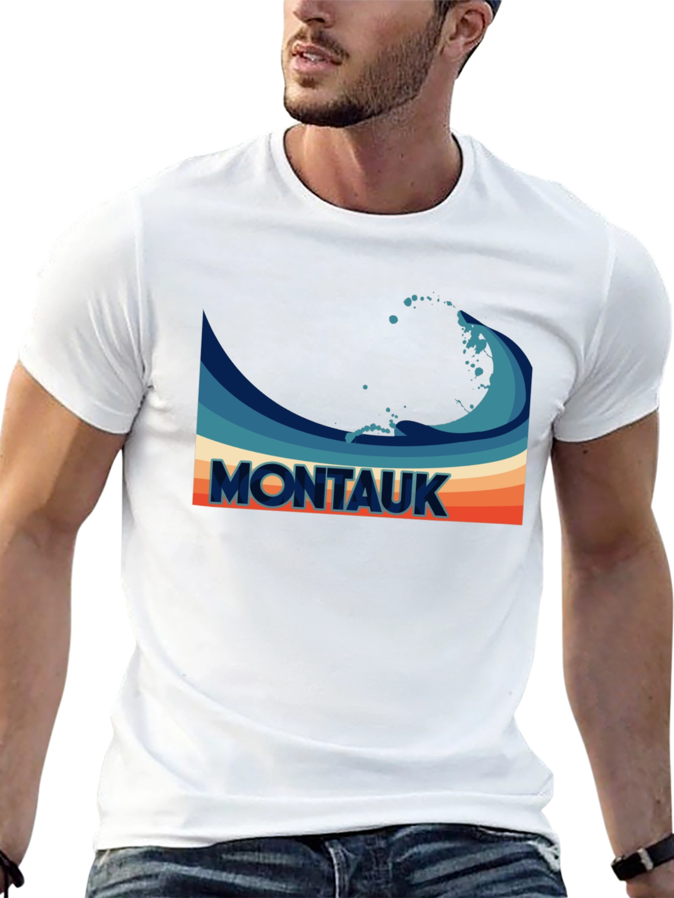 Montauk Wave Retro T-Shirt