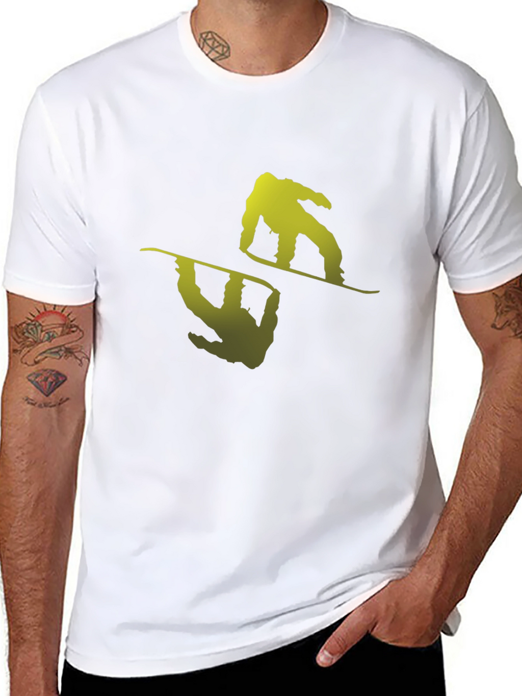 Cool Snowboarder Graphic Black T-Shirt