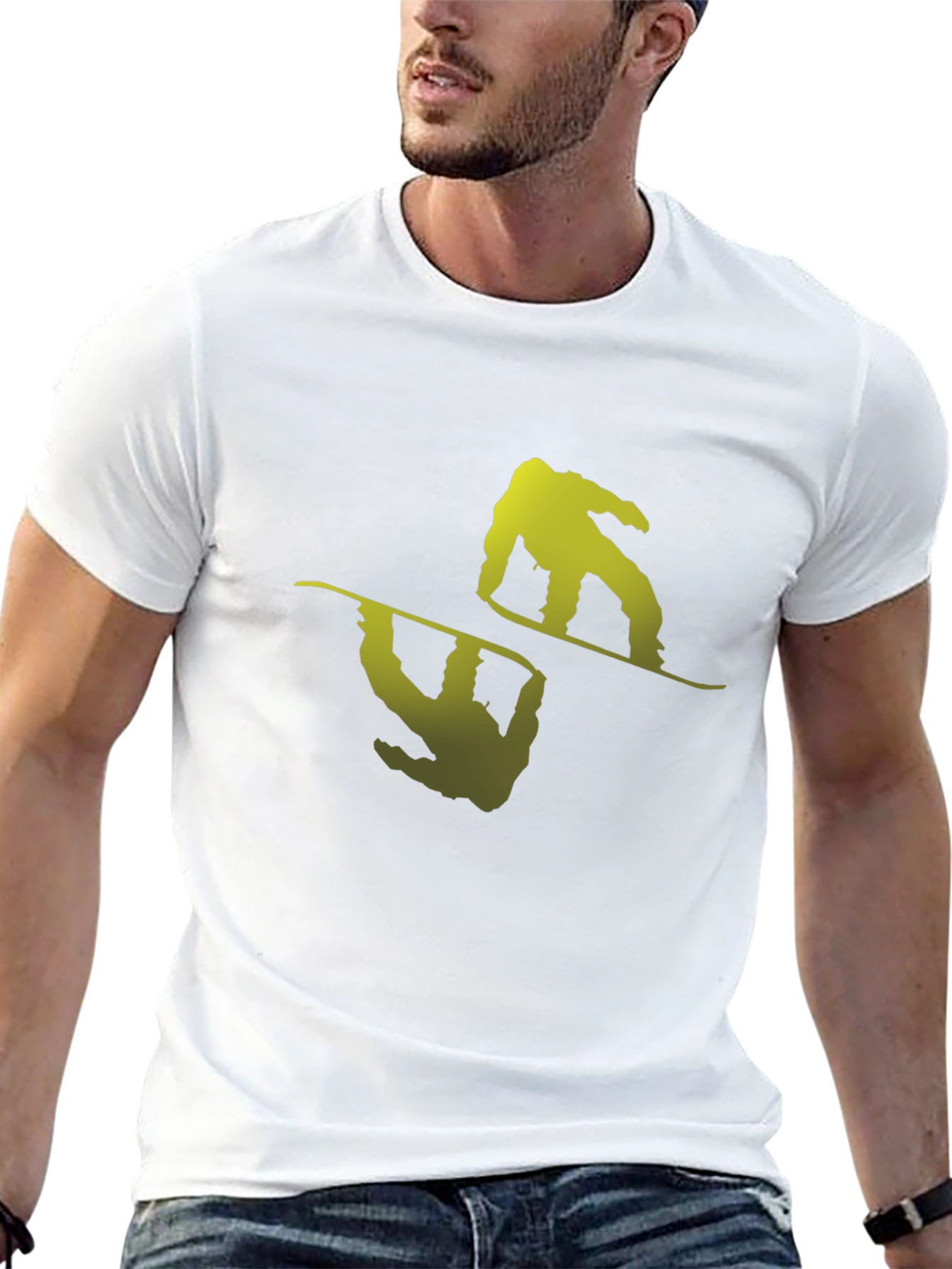 Cool Snowboarder Graphic Black T-Shirt