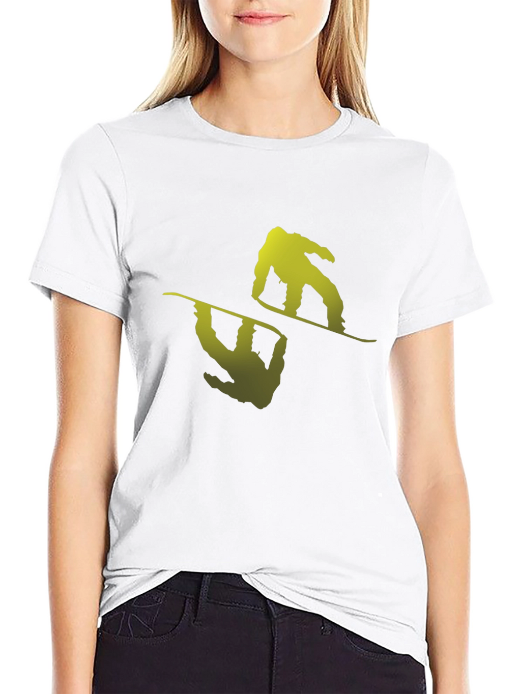 Cool Snowboarder Graphic Black T-Shirt