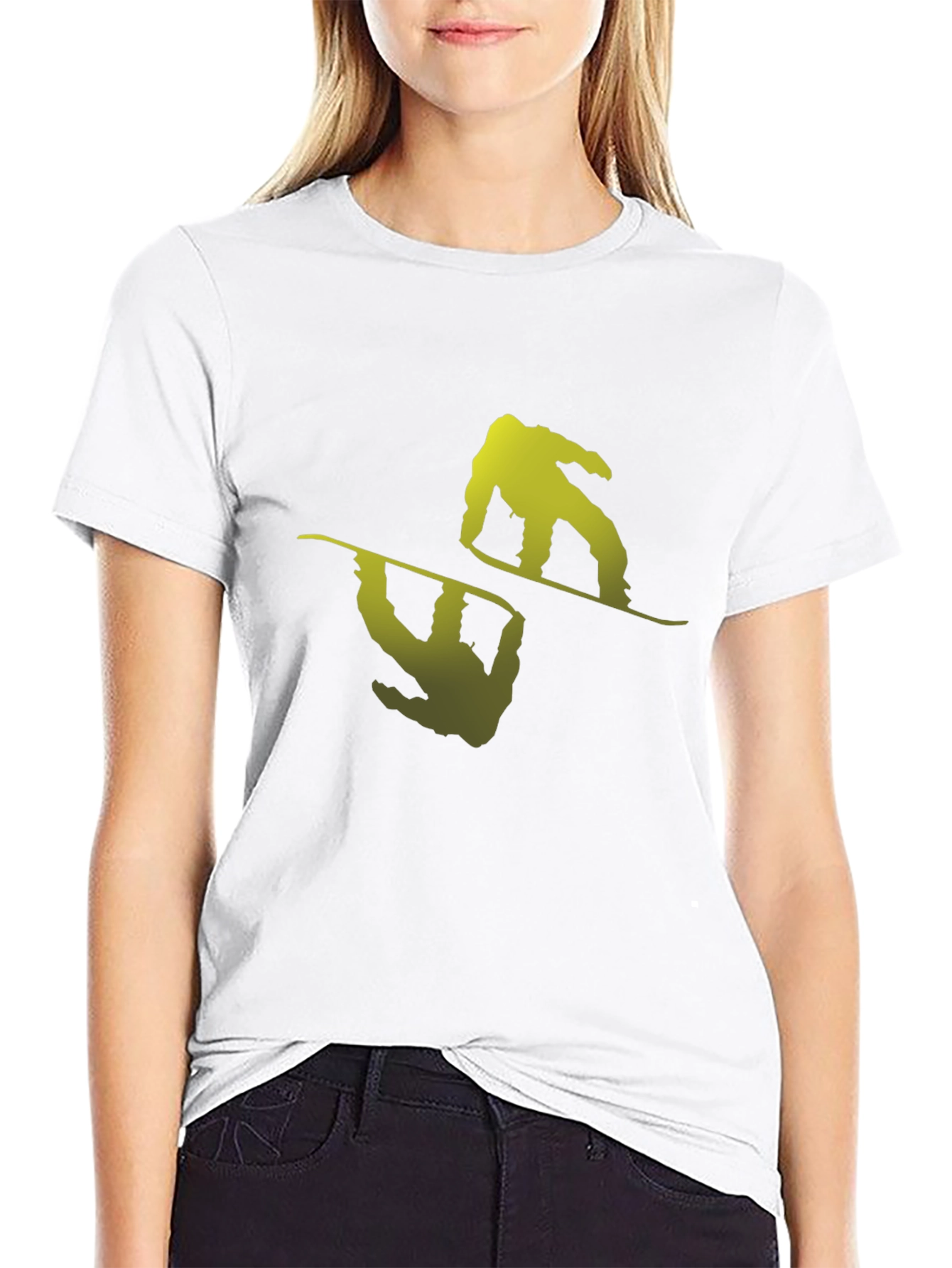 Cool Snowboarder Graphic Black T-Shirt