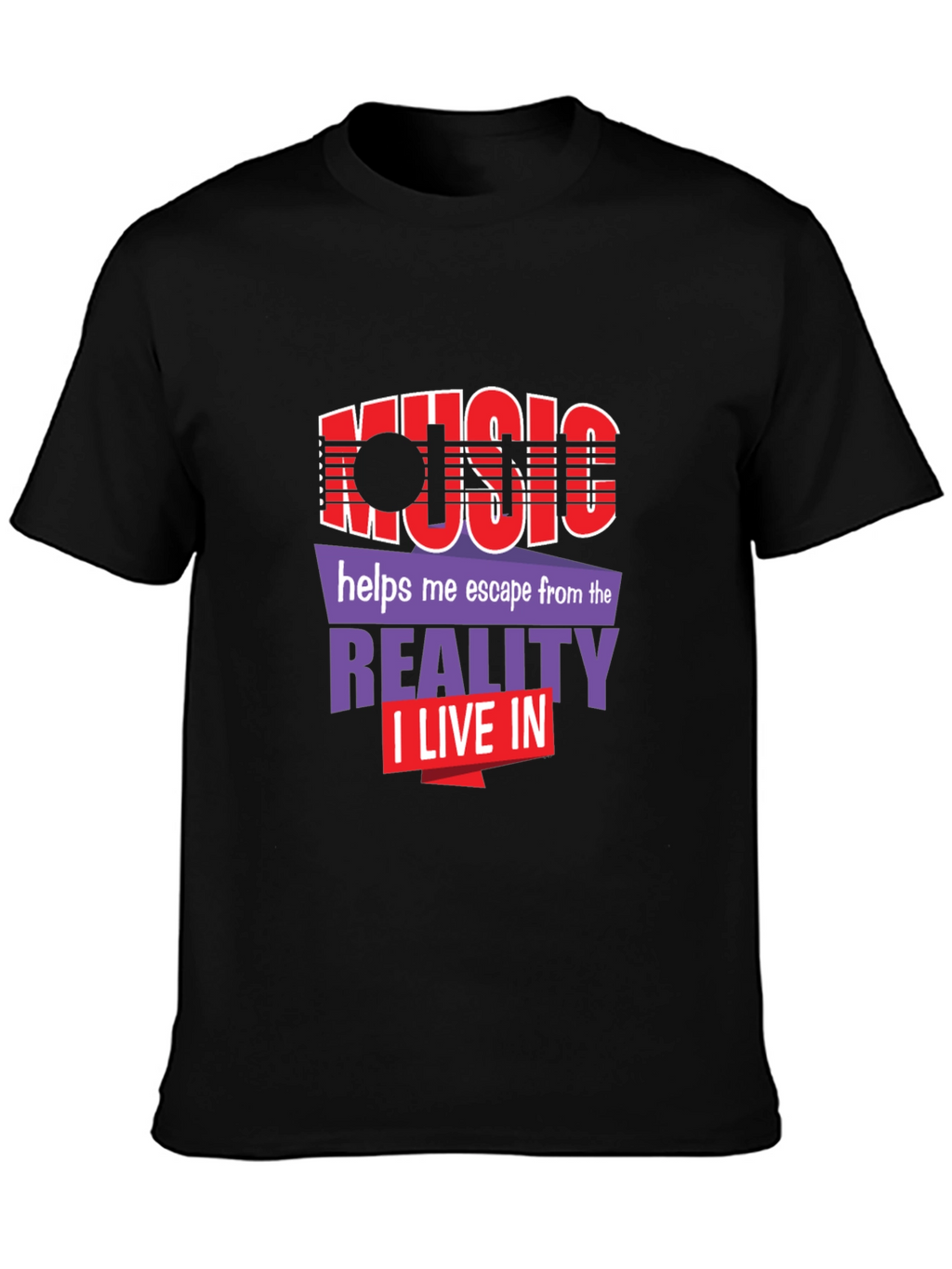 Music Escape Graphic Tee - Black Unisex T-Shirt