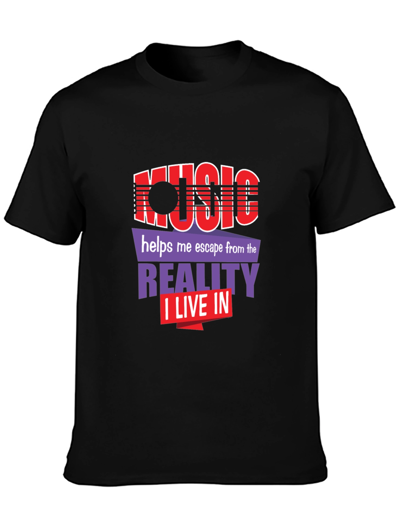 Music Escape Graphic Tee - Black Unisex T-Shirt