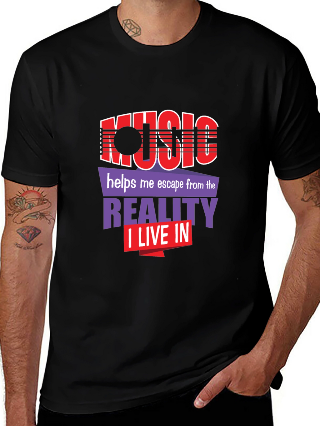 Music Escape Graphic Tee - Black Unisex T-Shirt