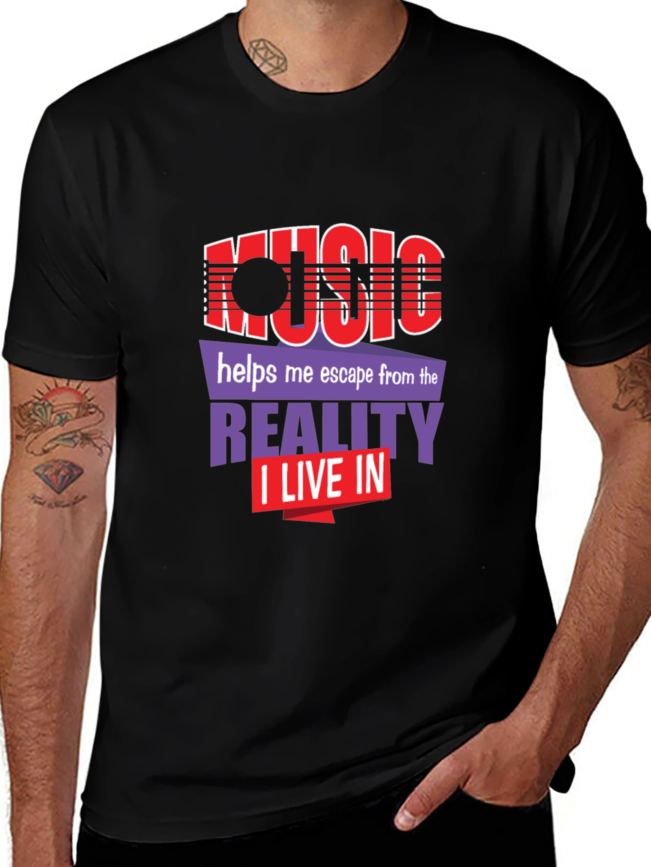 Music Escape Graphic Tee - Black Unisex T-Shirt