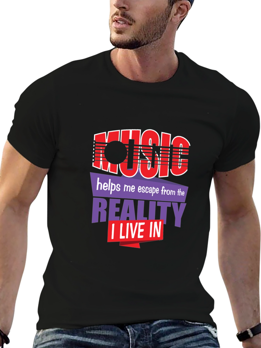 Music Escape Graphic Tee - Black Unisex T-Shirt