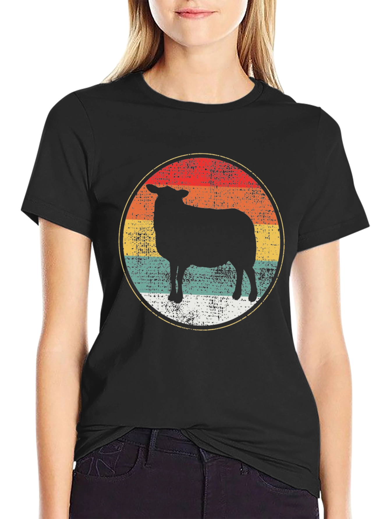 Retro Sheep Graphic Tee - Vintage Style Shirt
