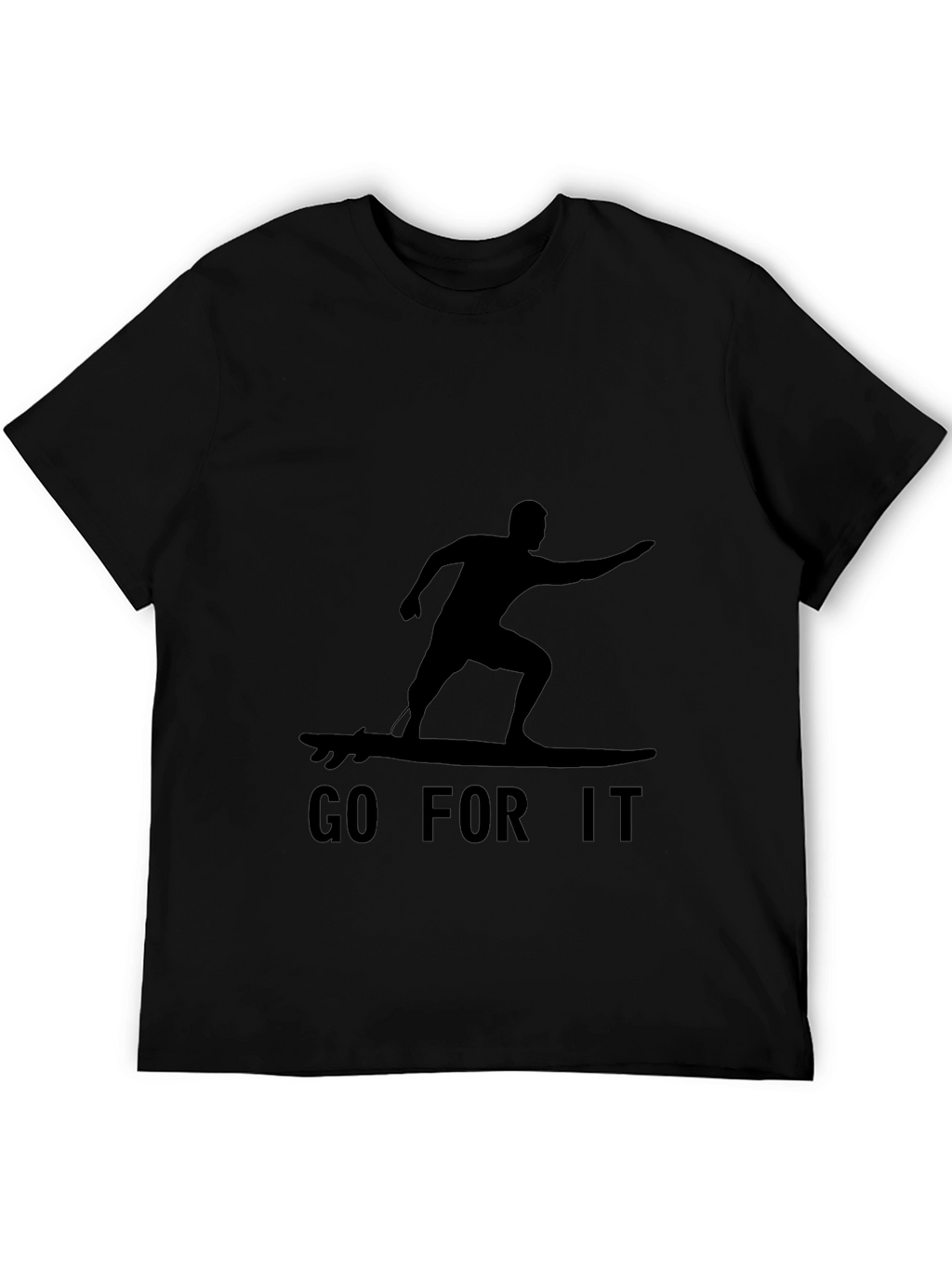 Black Go For It Surfer Graphic Tee