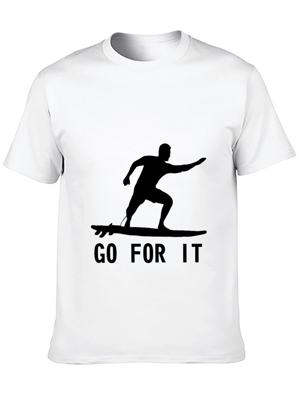 Black Go For It Surfer Graphic Tee