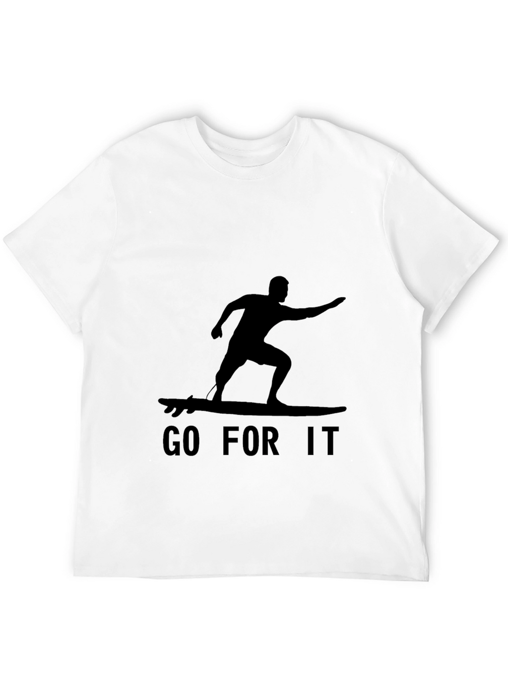 Black Go For It Surfer Graphic Tee