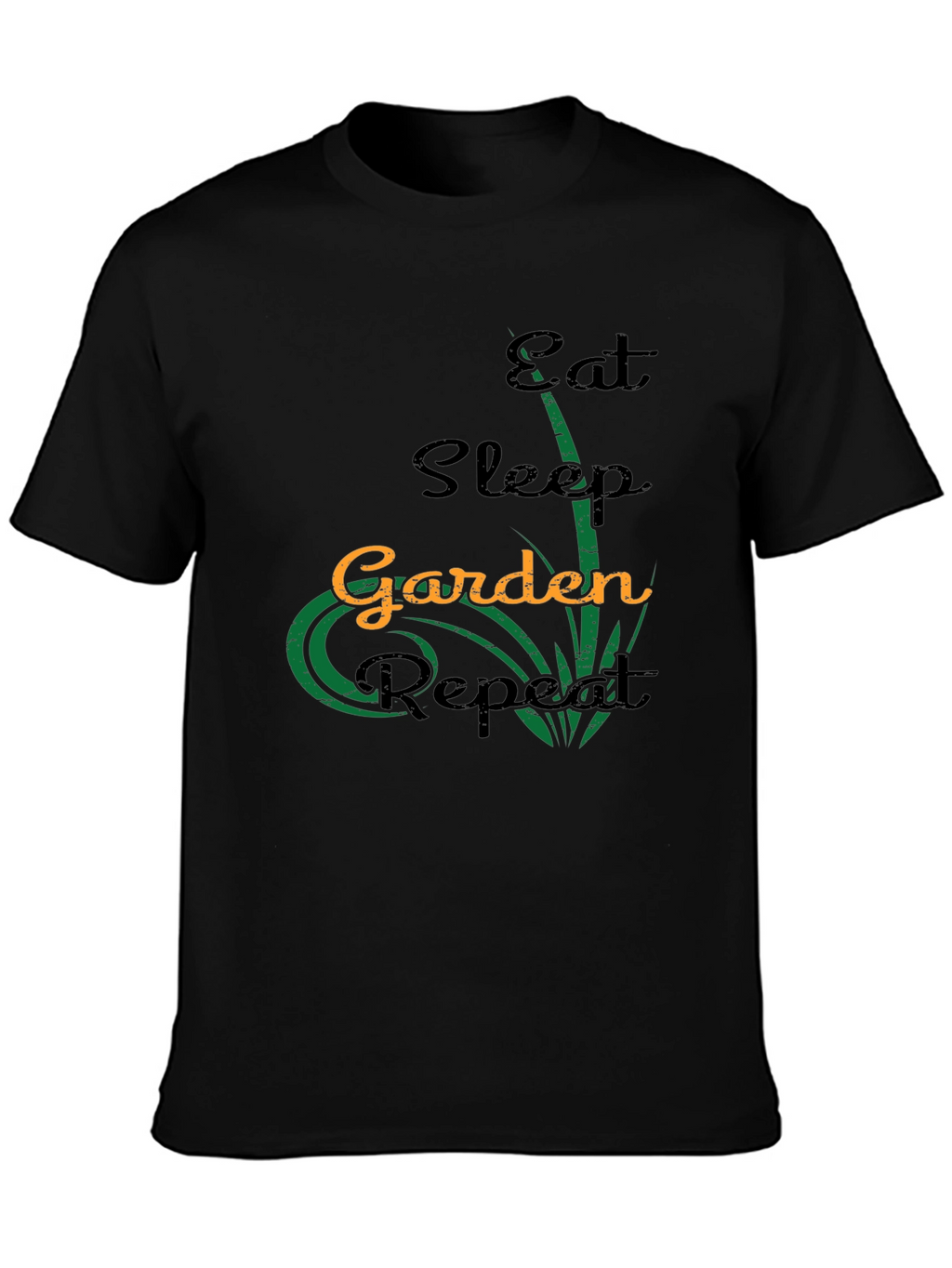 Eat Sleep Garden Repeat Black T-Shirt