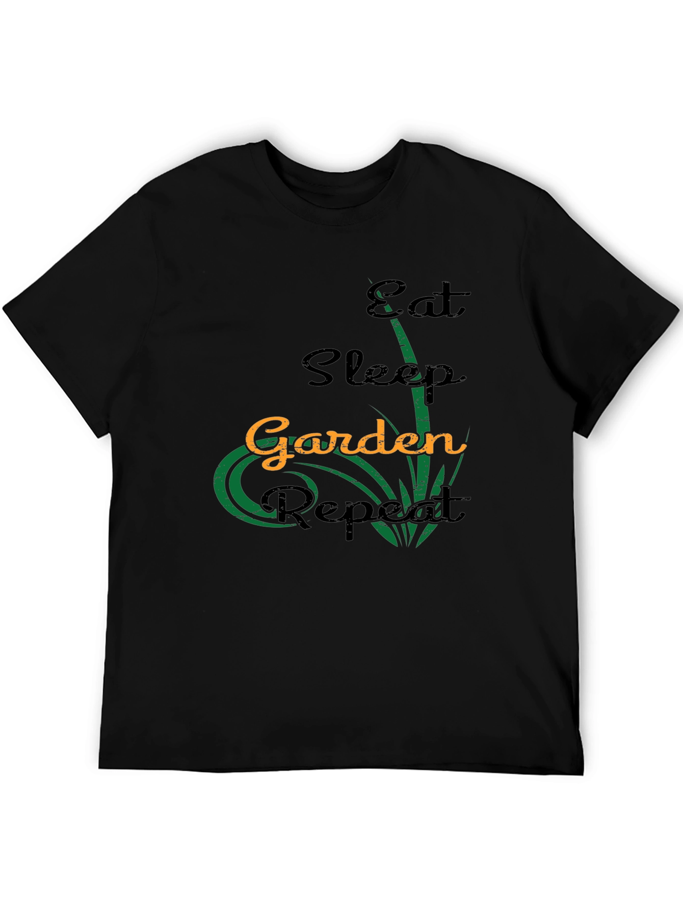 Eat Sleep Garden Repeat Black T-Shirt
