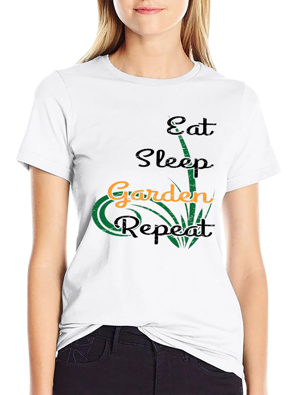 Eat Sleep Garden Repeat Black T-Shirt