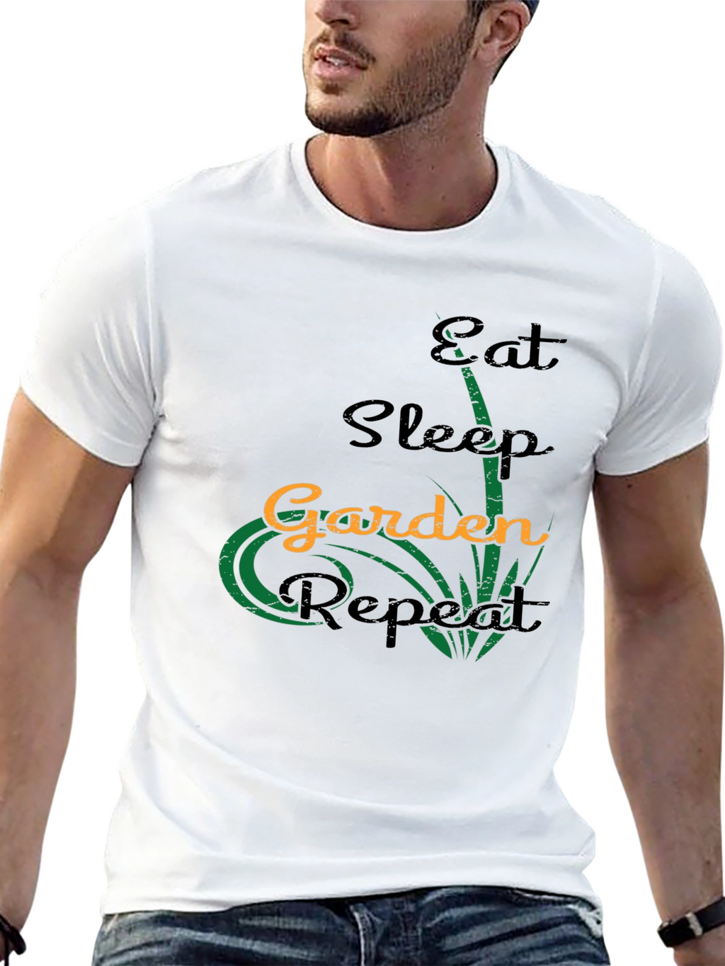 Eat Sleep Garden Repeat Black T-Shirt