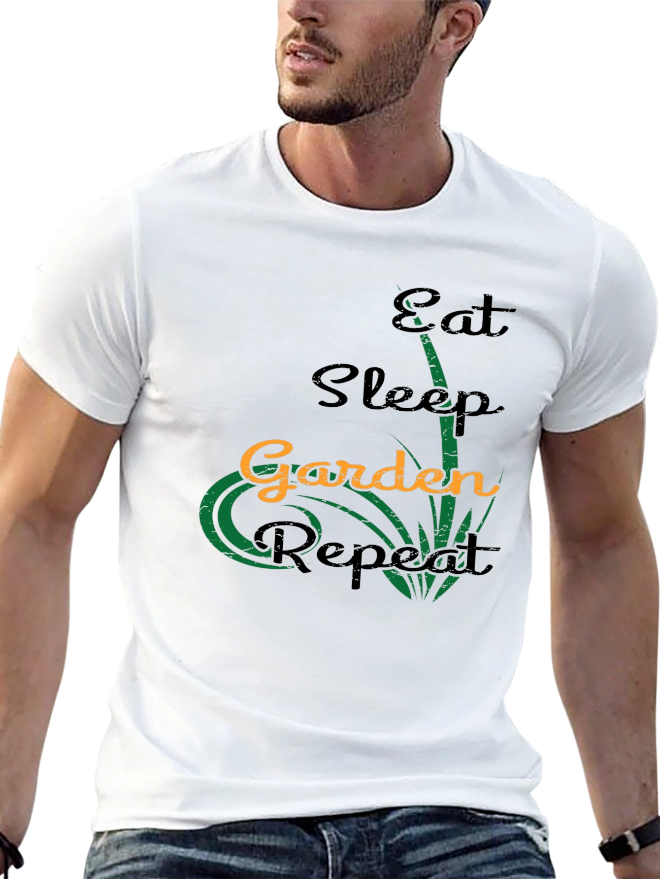 Eat Sleep Garden Repeat Black T-Shirt
