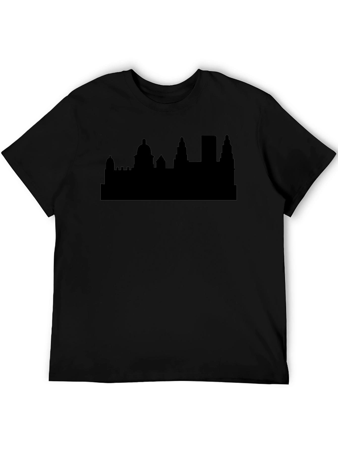 Black Skyline Graphic Tee | Cityscape Silhouette T-Shirt