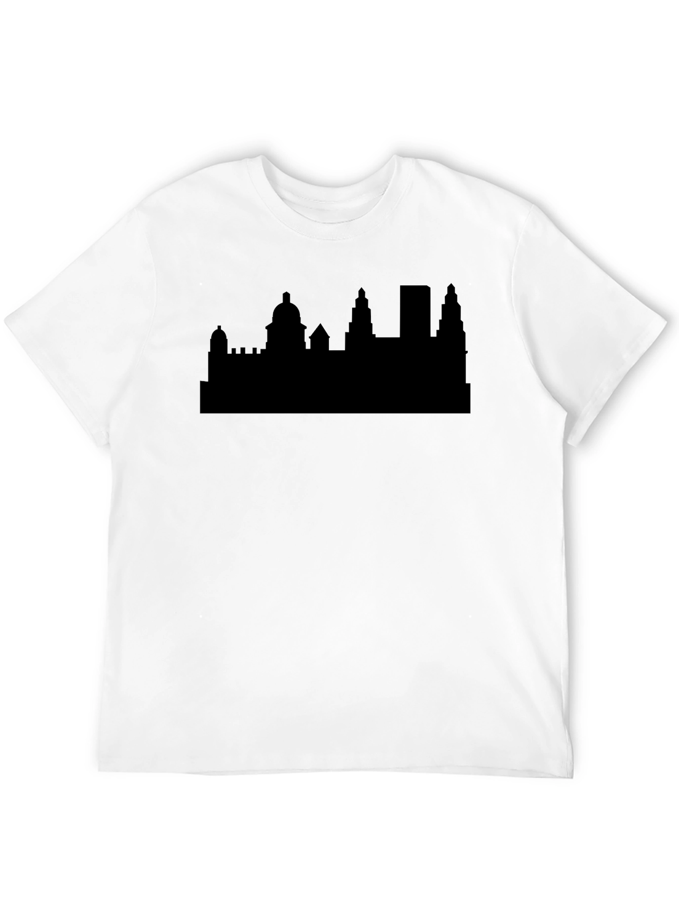 Black Skyline Graphic Tee | Cityscape Silhouette T-Shirt