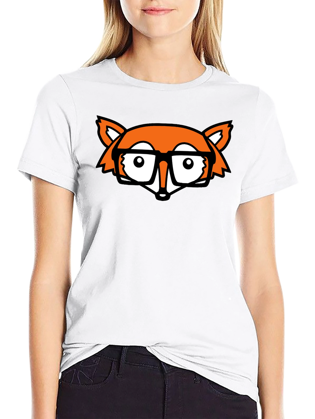Fox Nerd Black T-Shirt - Geeky Style