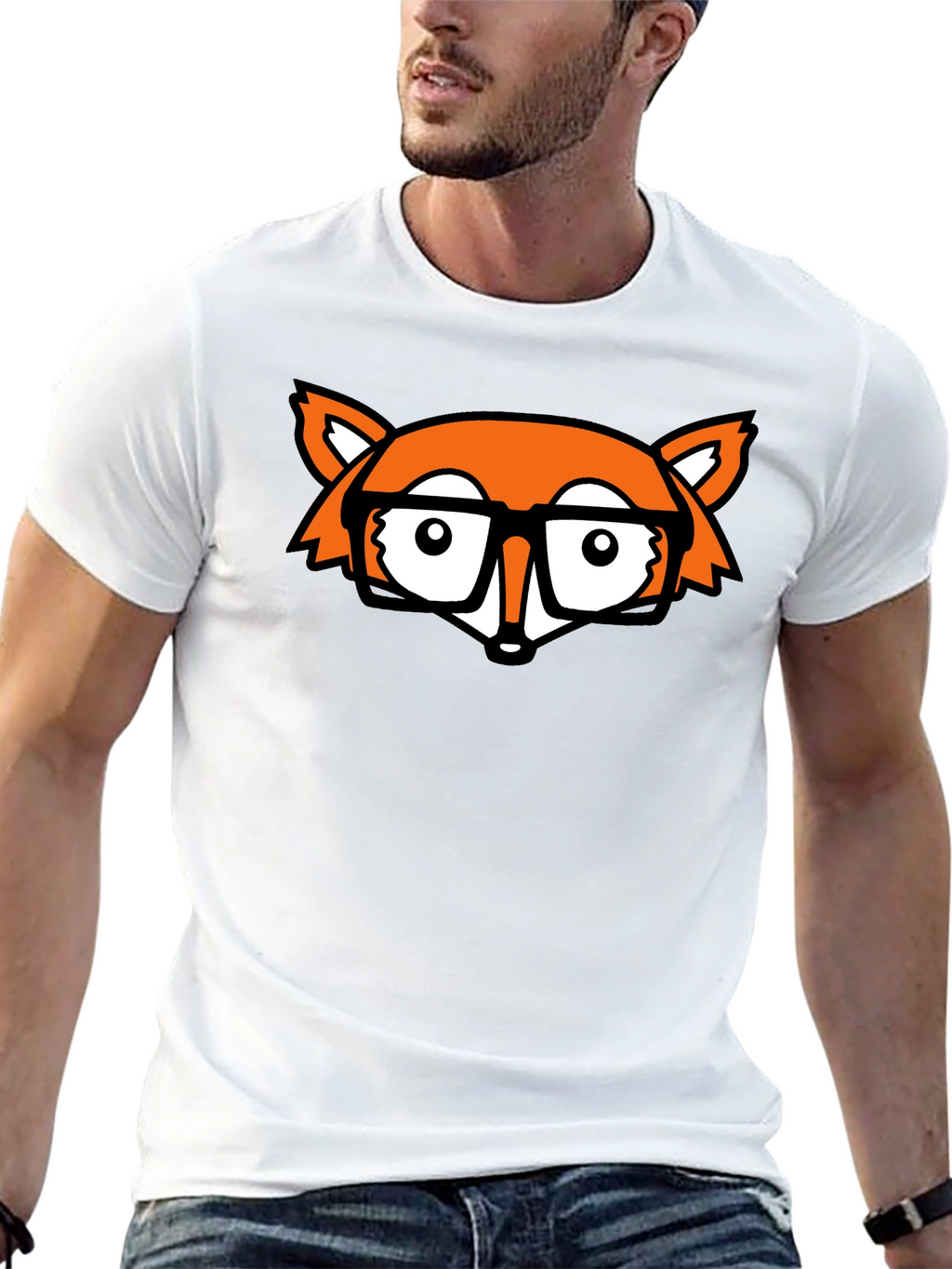 Fox Nerd Black T-Shirt - Geeky Style