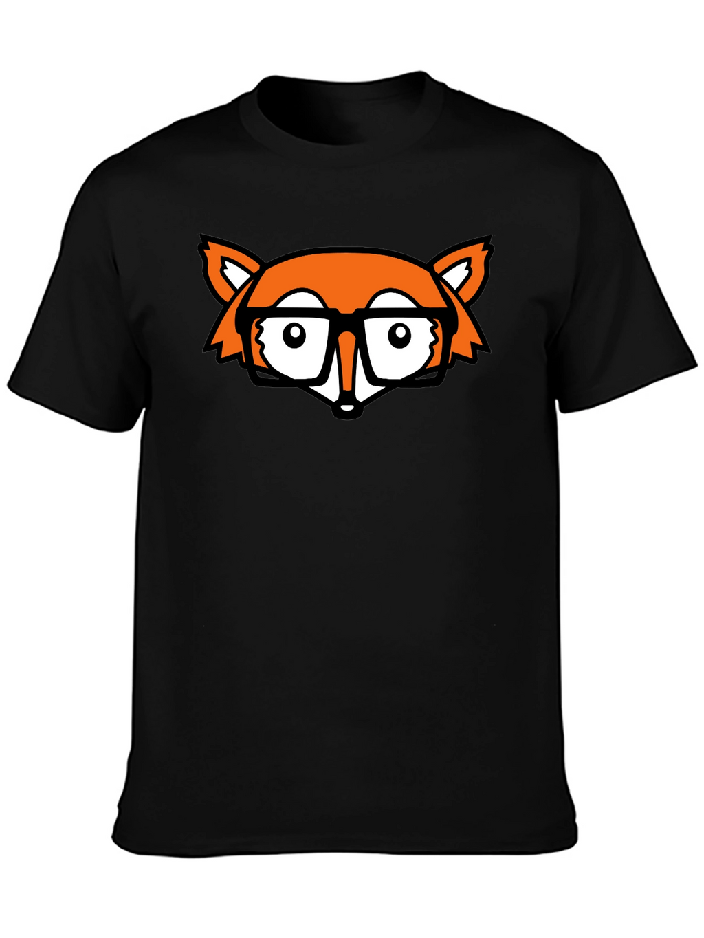 Fox Nerd Black T-Shirt - Geeky Style