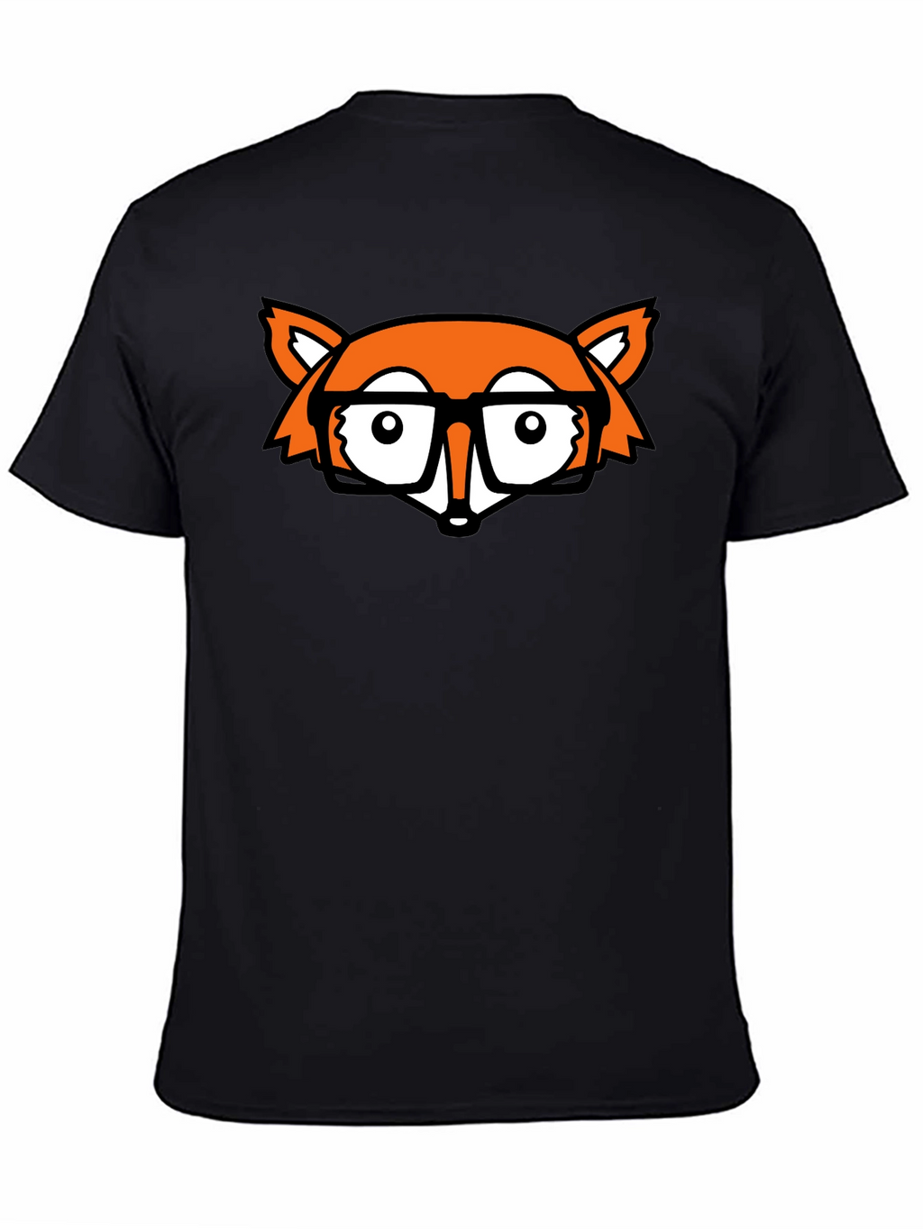 Fox Nerd Black T-Shirt - Geeky Style
