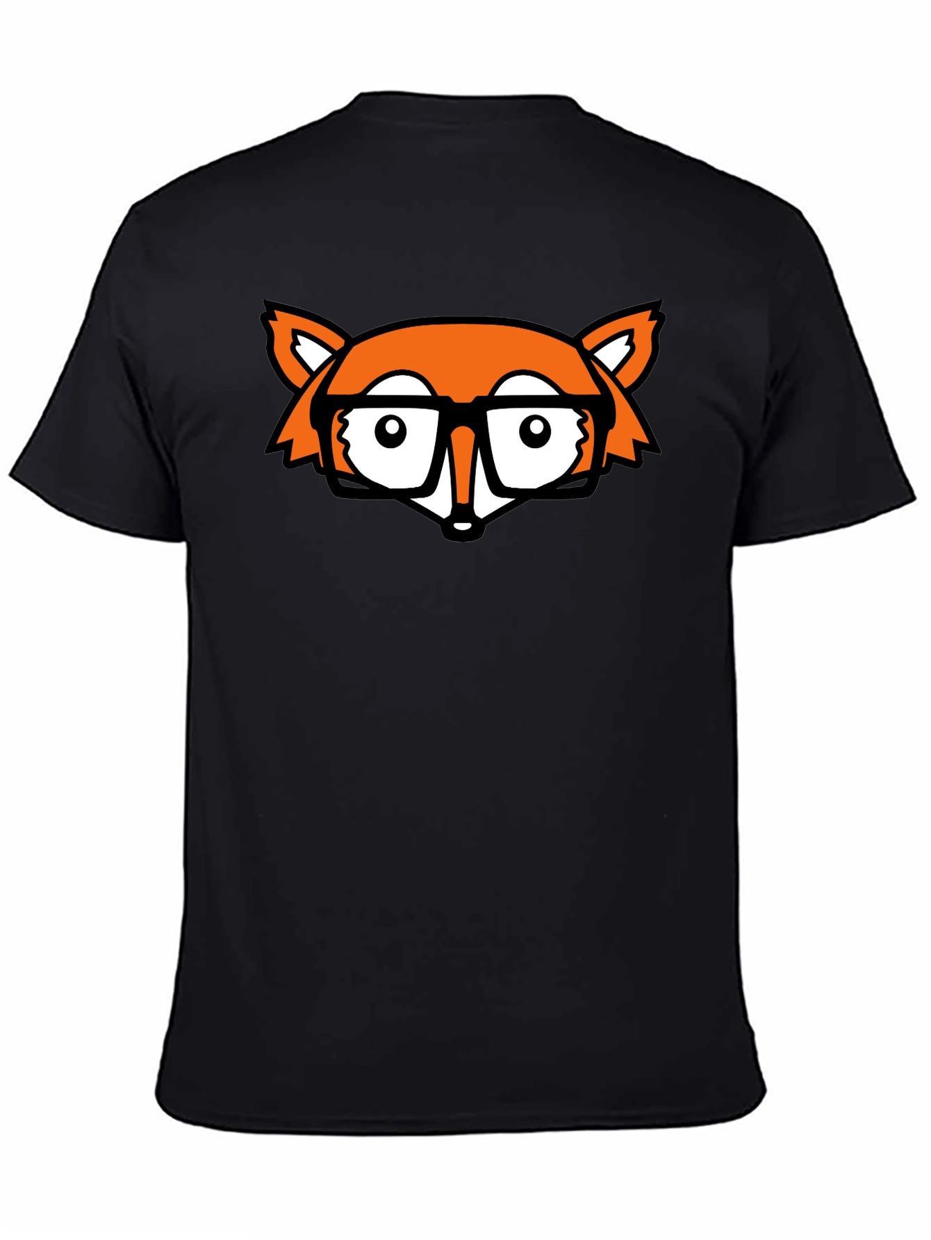 Fox Nerd Black T-Shirt - Geeky Style