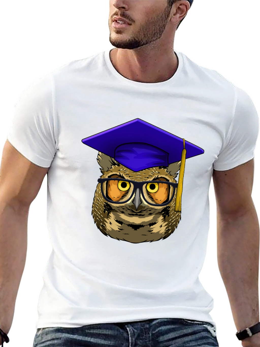 Graduation Owl Graphic Tee - Black