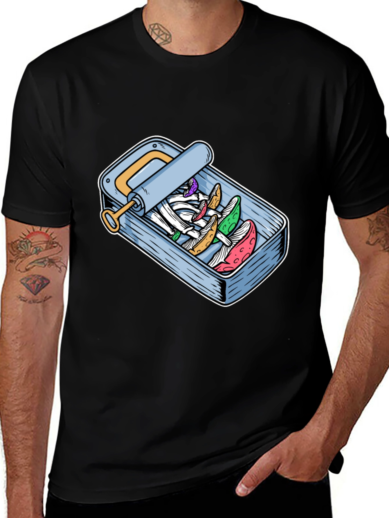 Mushroom Sardine T-Shirt - Unique Graphic Tee