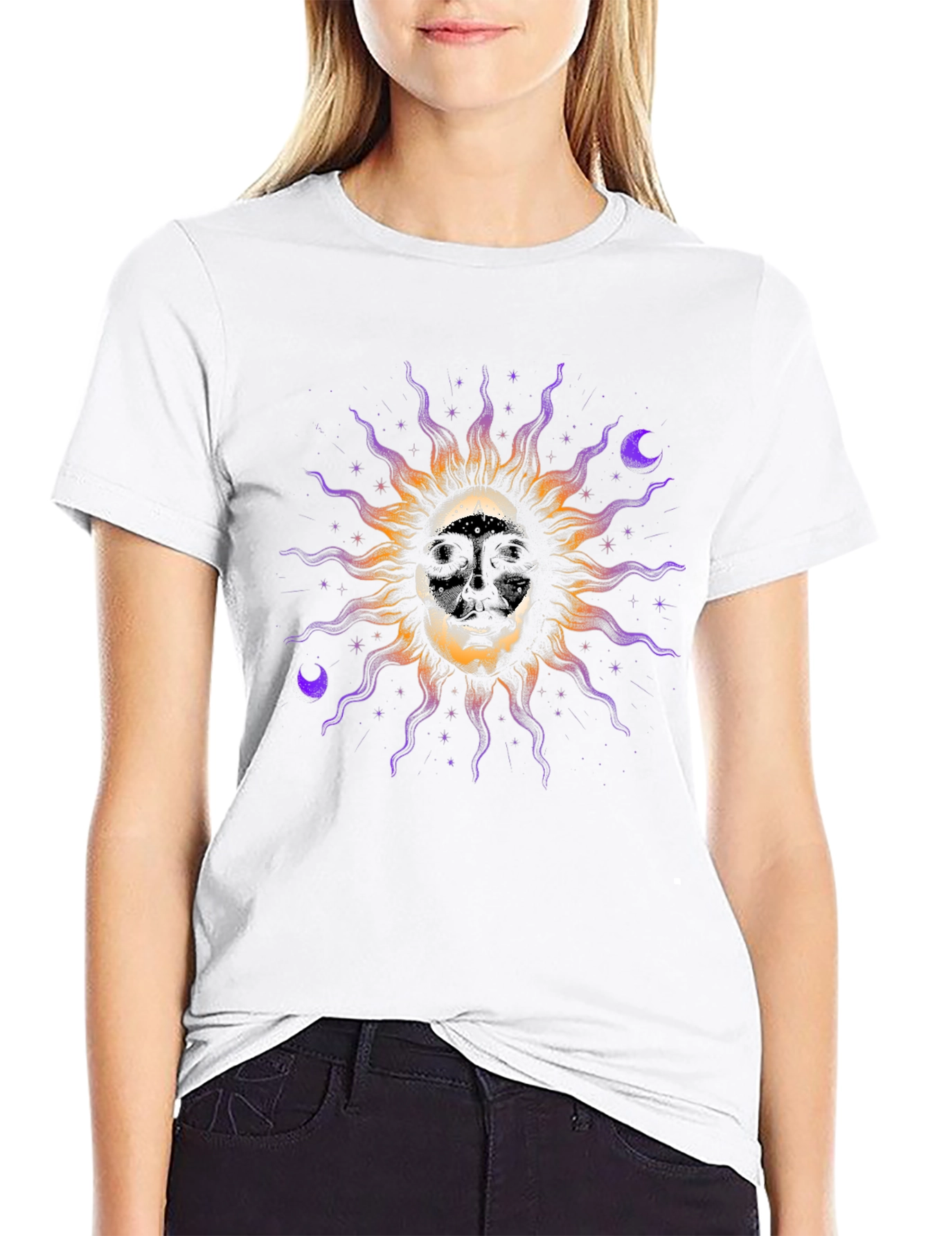Skull Sun Graphic Tee - Unique Design