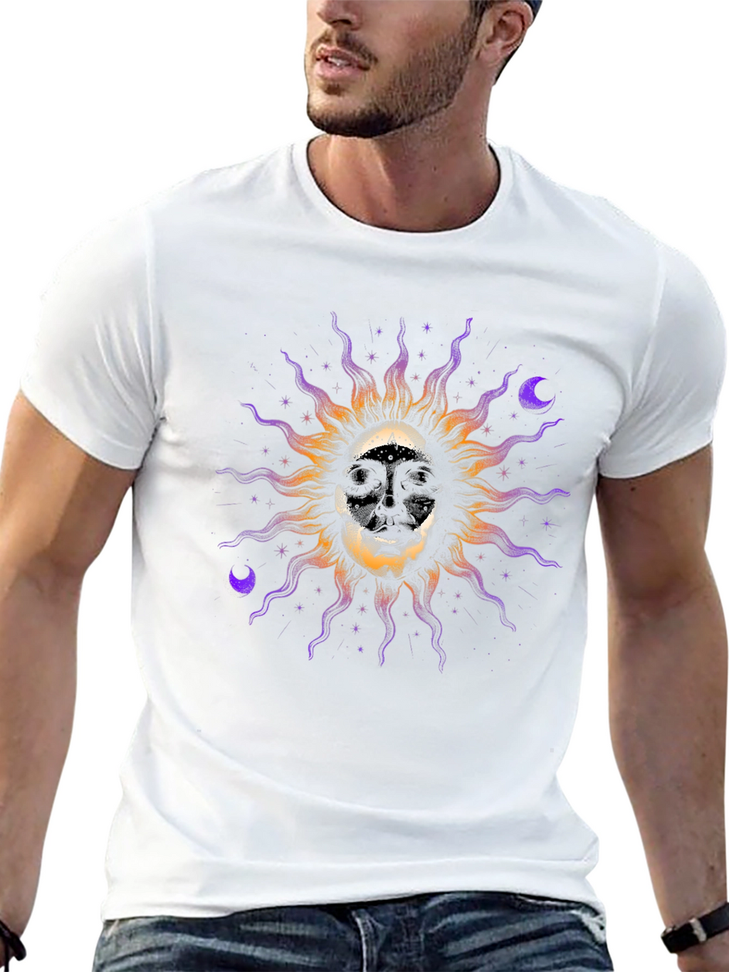 Skull Sun Graphic Tee - Unique Design
