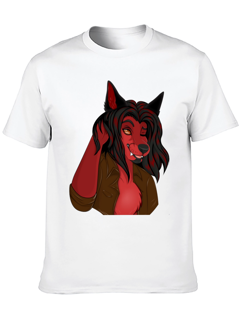 Wolf Character Graphic Black T-Shirt