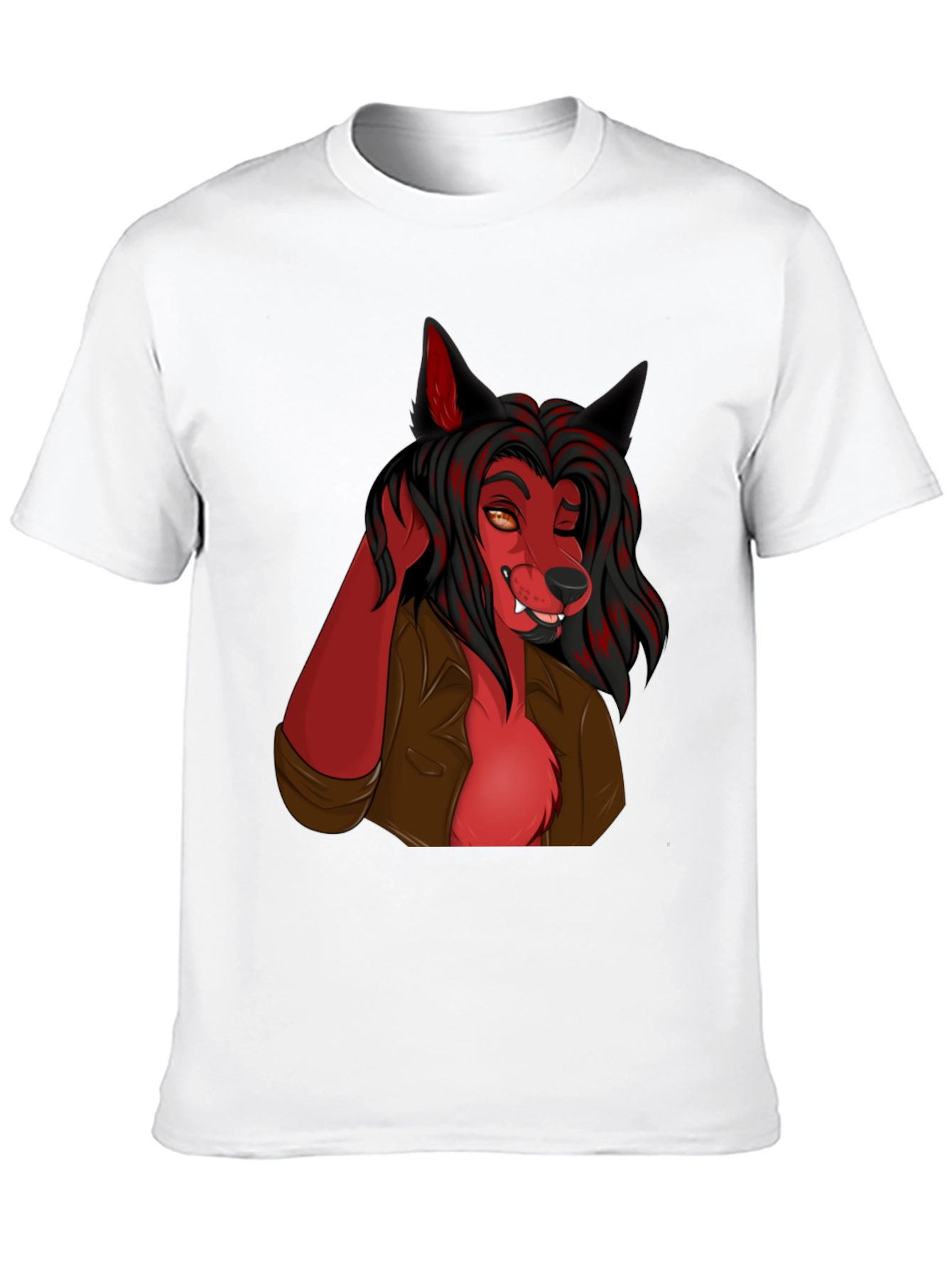 Wolf Character Graphic Black T-Shirt