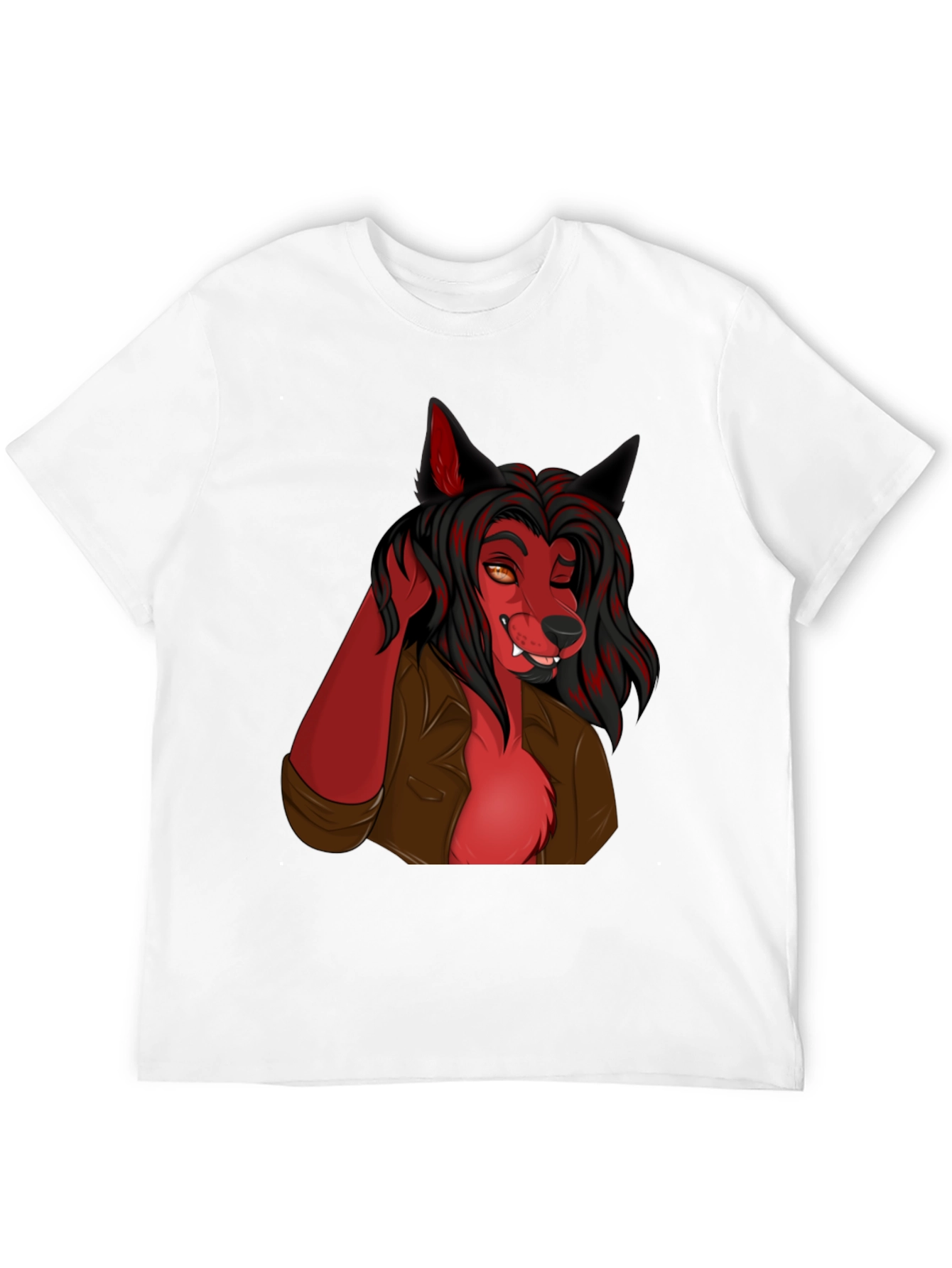 Wolf Character Graphic Black T-Shirt
