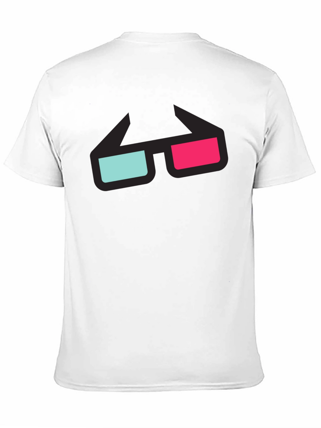 3D Glasses Graphic Tee - Black Cotton T-Shirt