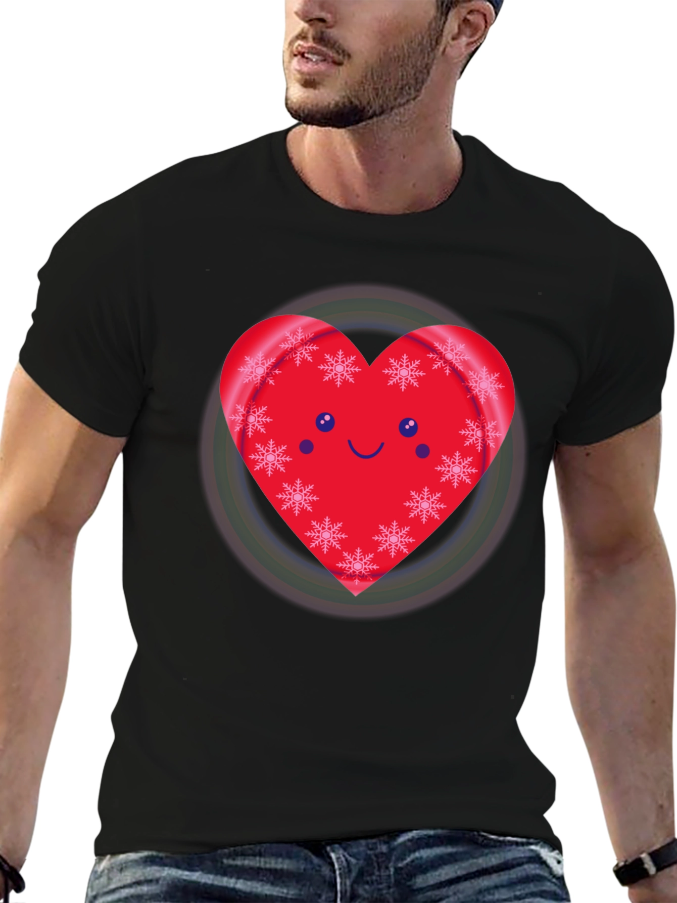 Festive Heart Snowflake Graphic Tee