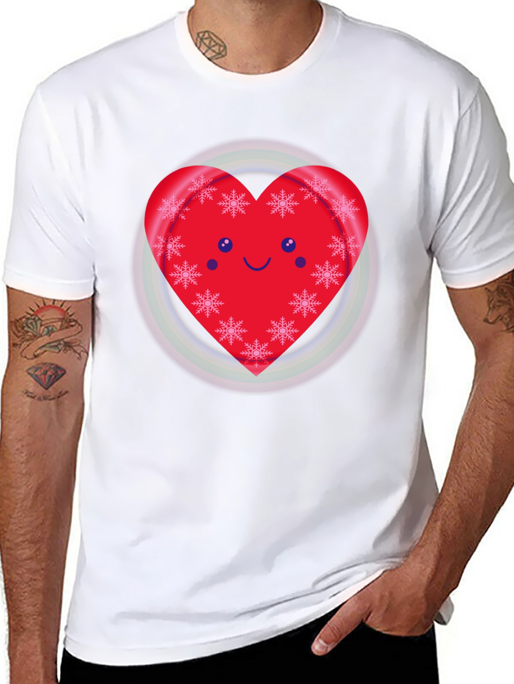 Festive Heart Snowflake Graphic Tee