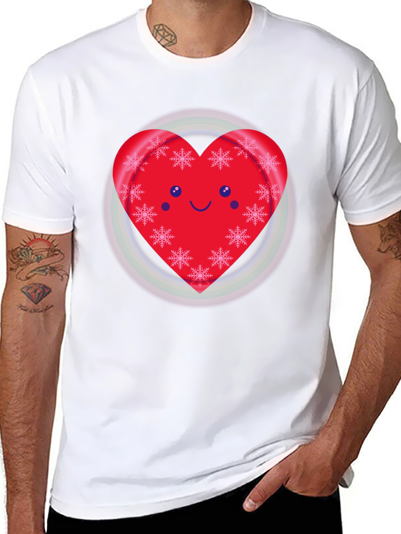 Festive Heart Snowflake Graphic Tee